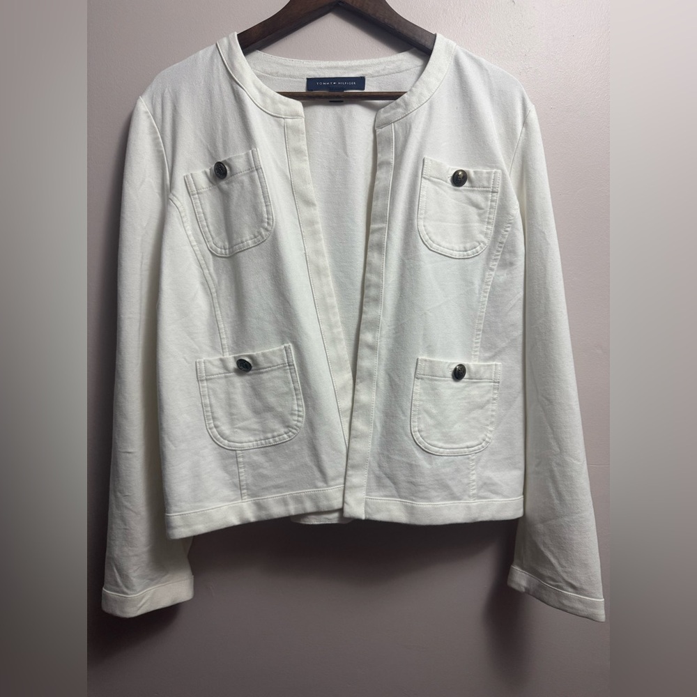 Tommy Hilfiger Cream Blazer with Pocket Details